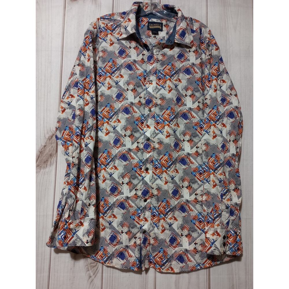 Cremieux Shirt Men's Extra Large Tall Navy Button Front‎